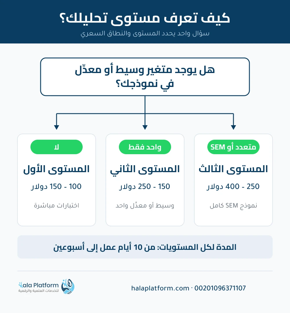 تحديد مستوى التحليل الإحصائي المناسب لرسالتك